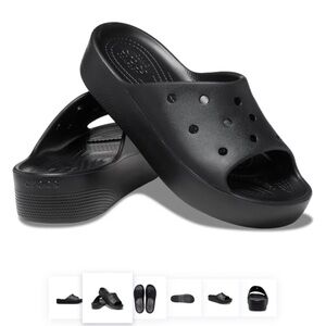Crocs Classic Platform Slide Black Sandal Shoe